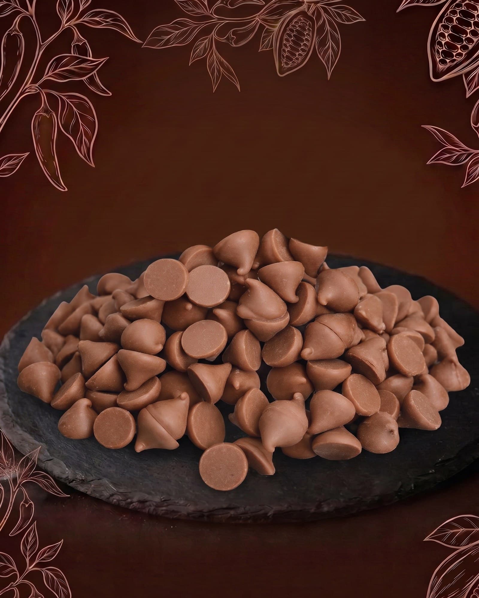 Gotas de leche de chocolate real 1 Kg