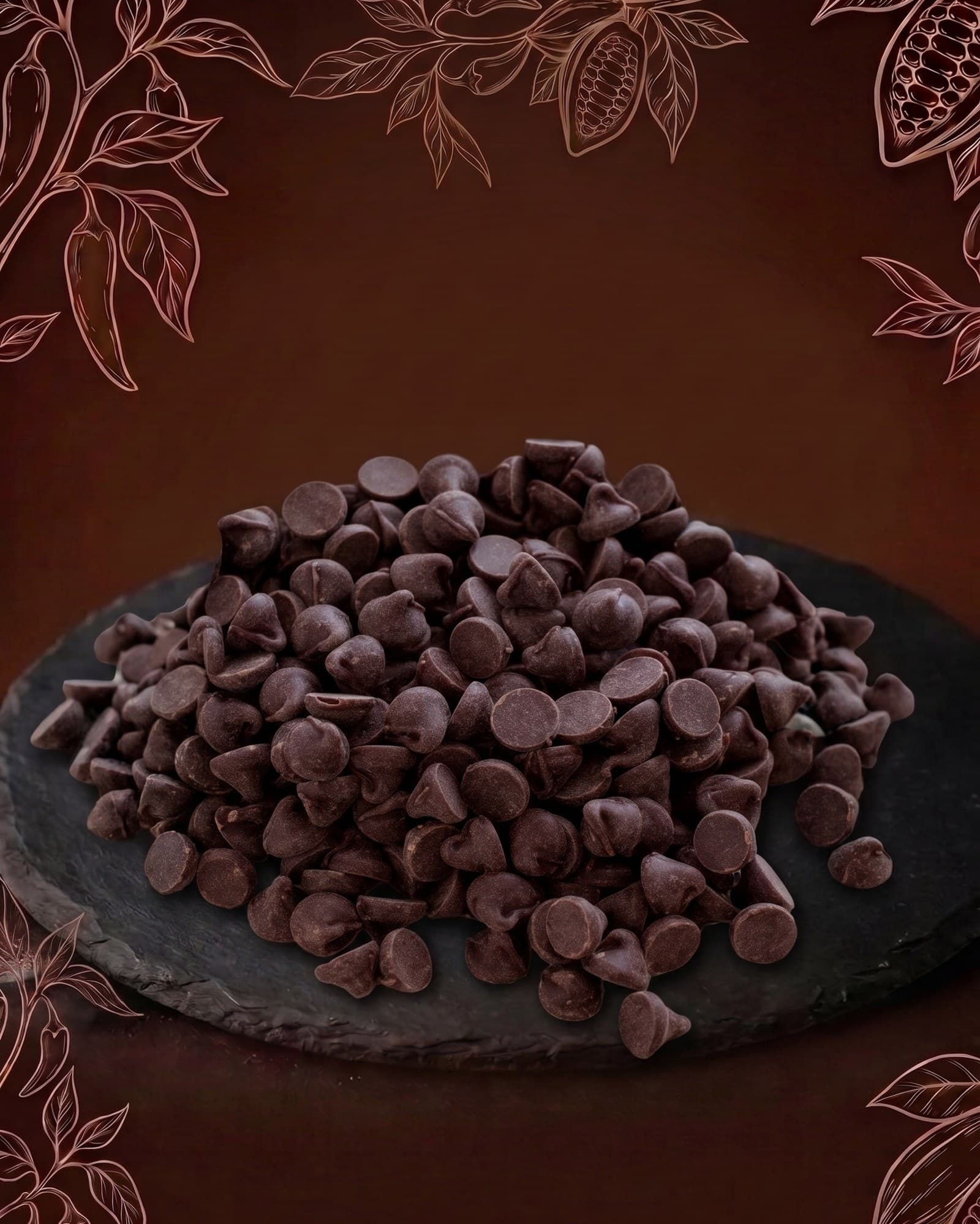 Gotas oscuras de chocolate real 1 Kg